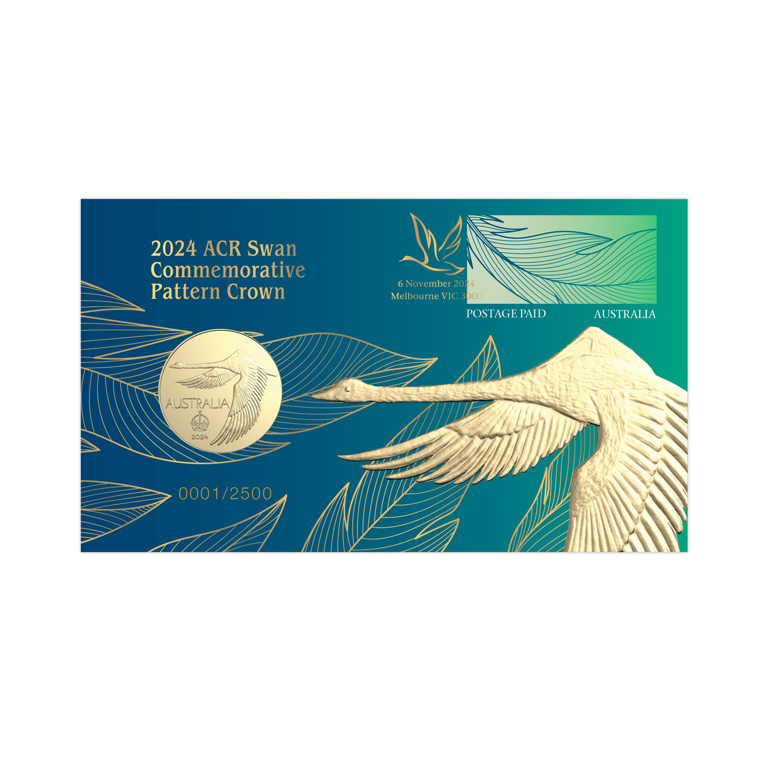 2024 ACR Swan Pattern Crown AlBr Stamp & Medallion Cover